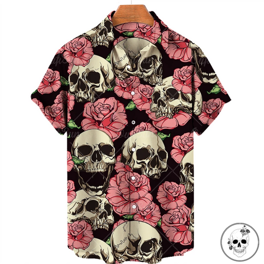 Hawaiian T-shirt - Skull and crossbones